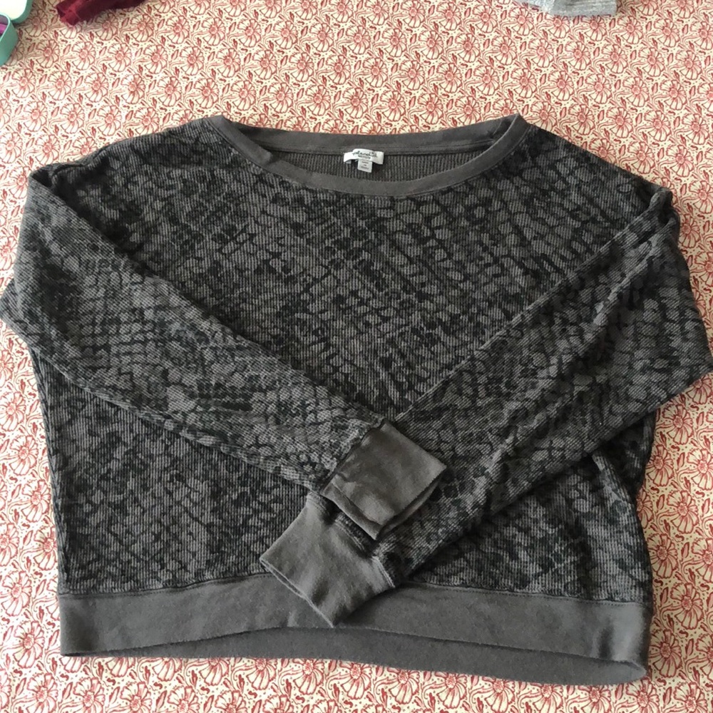 Splendid cropped long sleeve thermal top